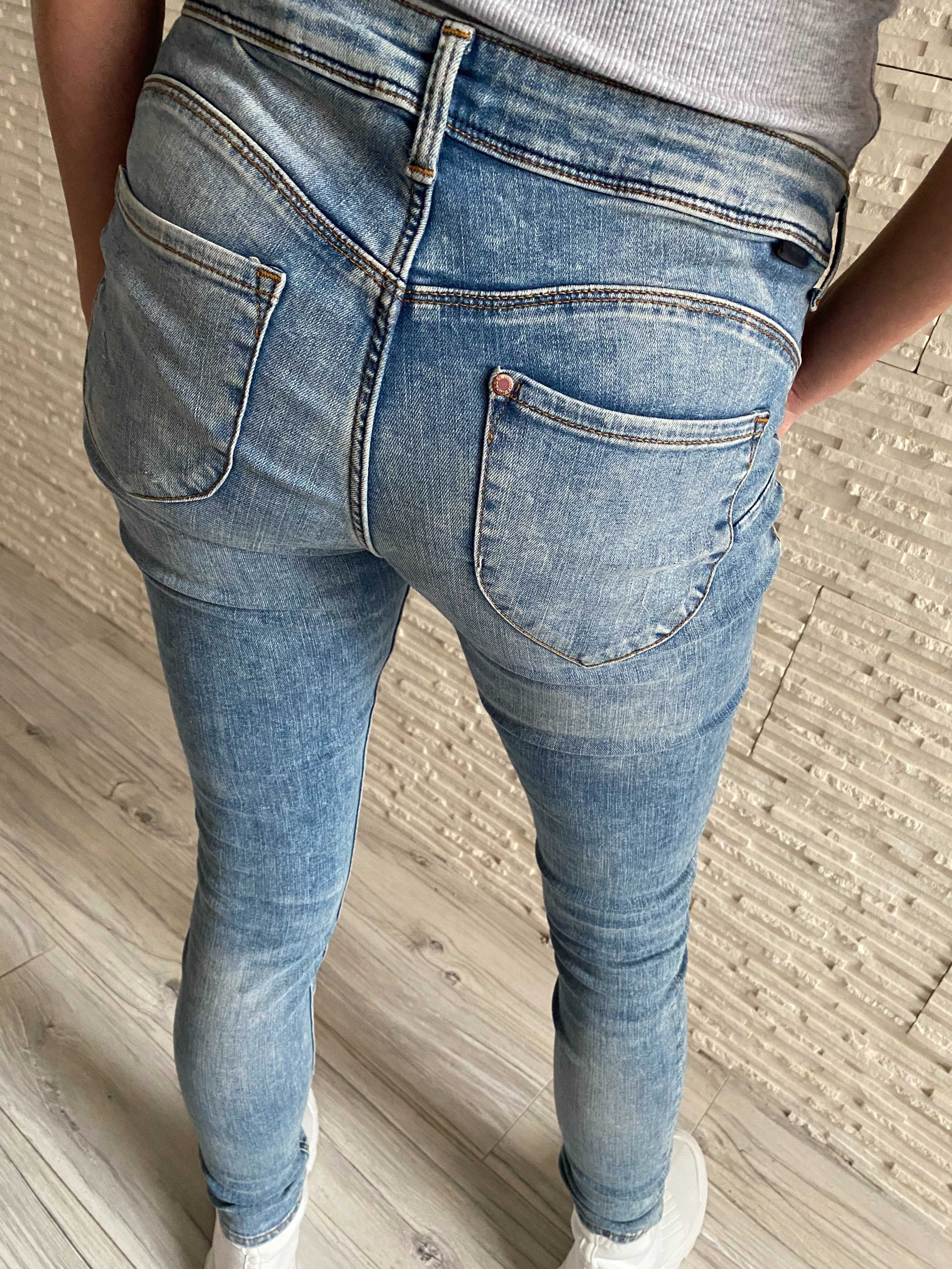 H&M Denim jeggings jeansy elastyczne miękkie push - up M