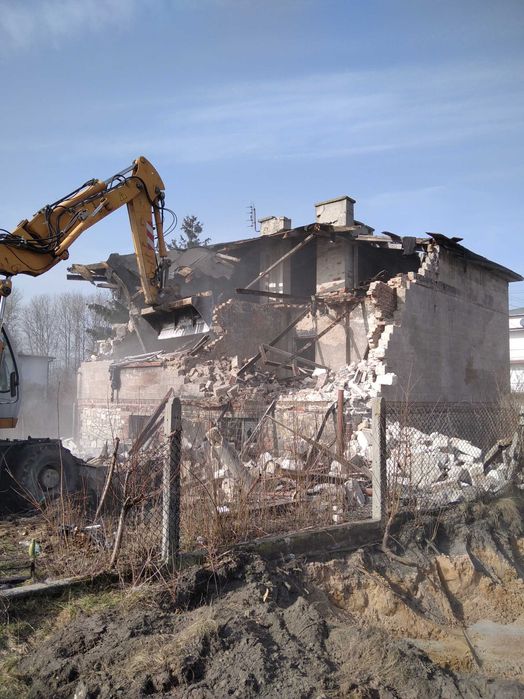 Usługi koparką koparka kołowa obrotowa wykopy wyburzenia prace ziemne