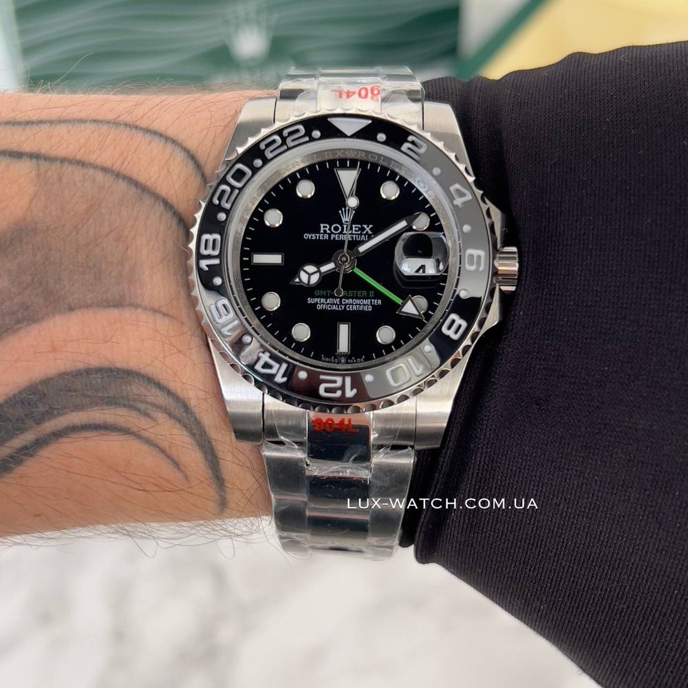 Часы Rolex GMT-Master II Silver-Black годинник