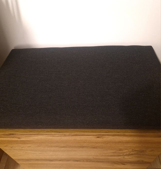 Szafka na buty VB50x30 czarne siedzisko schowek DĄB WOTAN złożona