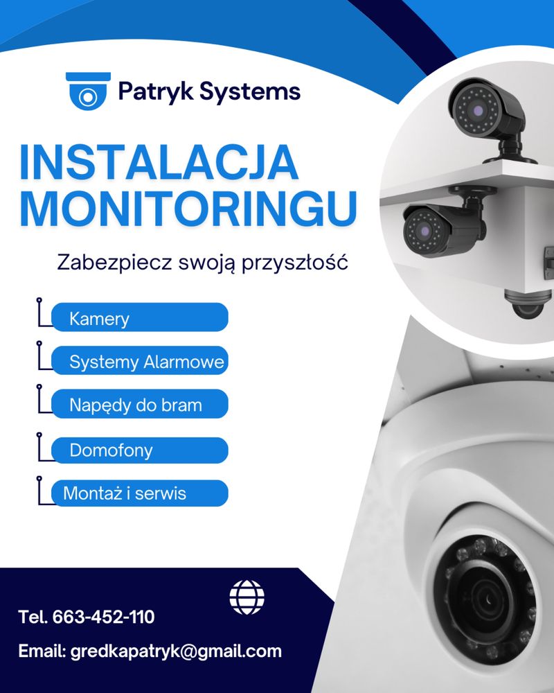 Montaż Kamer, Monitoringu, Napedów do bram