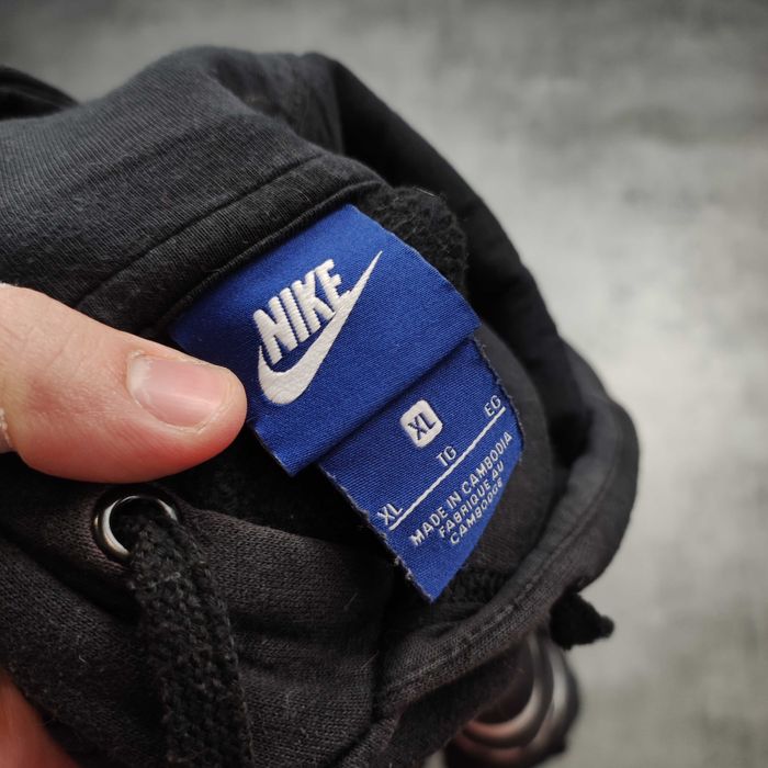 MĘSKA Bluza z Kapturem Hoodie Nike Just Do It Bawełna Czarna Nadruk