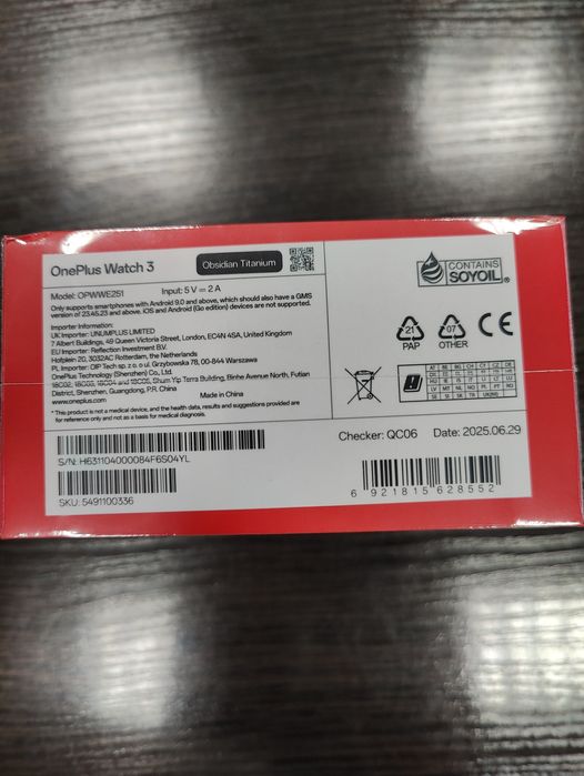 Смарт-годинник OnePlus Watch 3 Global Black 47mm, NFC, IP68, 5ATM
