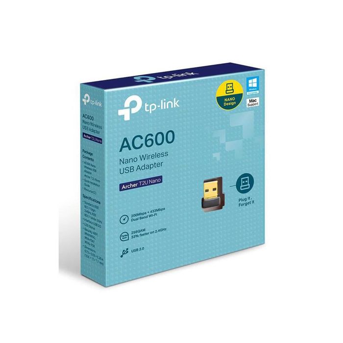 TP-LINK Adaptador de Rede Wi-Fi Nano USB Archer T2U AC600
