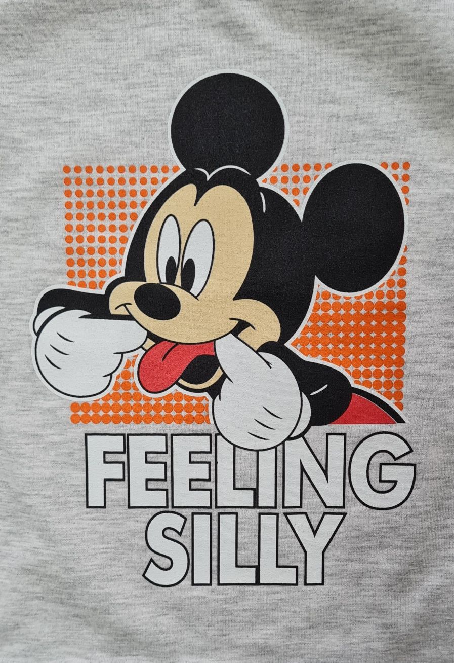 szary melanż bluzka długi rękaw myszka mickey mouse 98/104cm miki