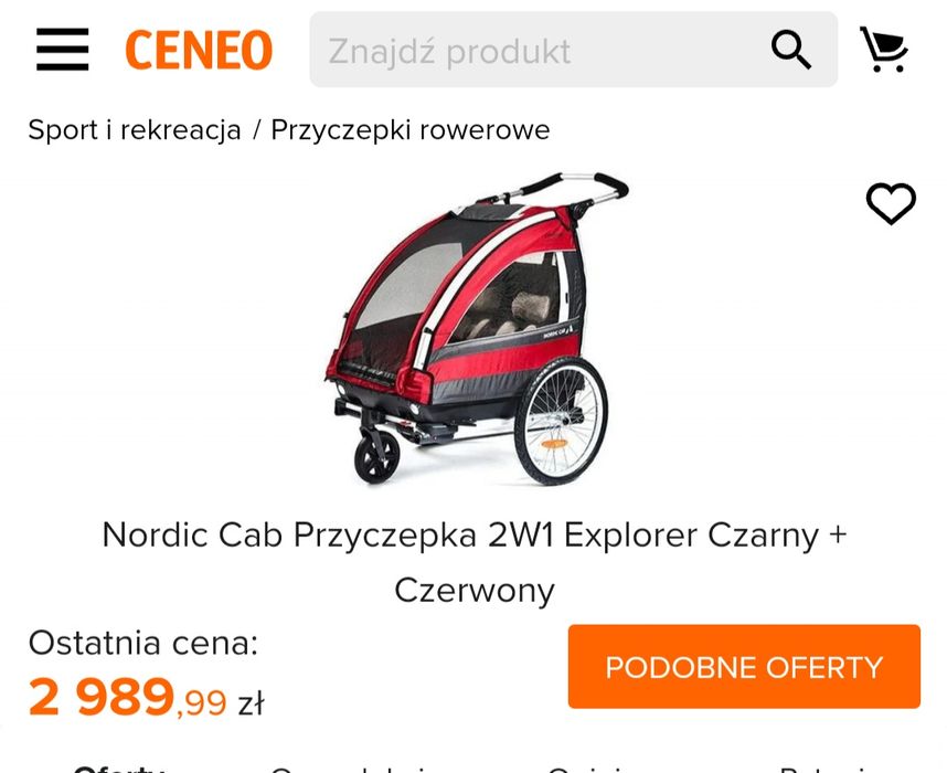 Przyczepka rowerowa Nordic Cap 2 osobowa