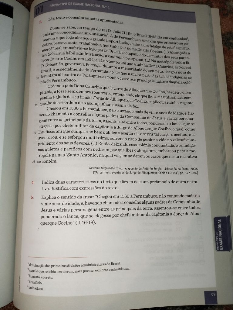 Livro de exercícios " Palavras 12" + Memorial do Convento 12° ano