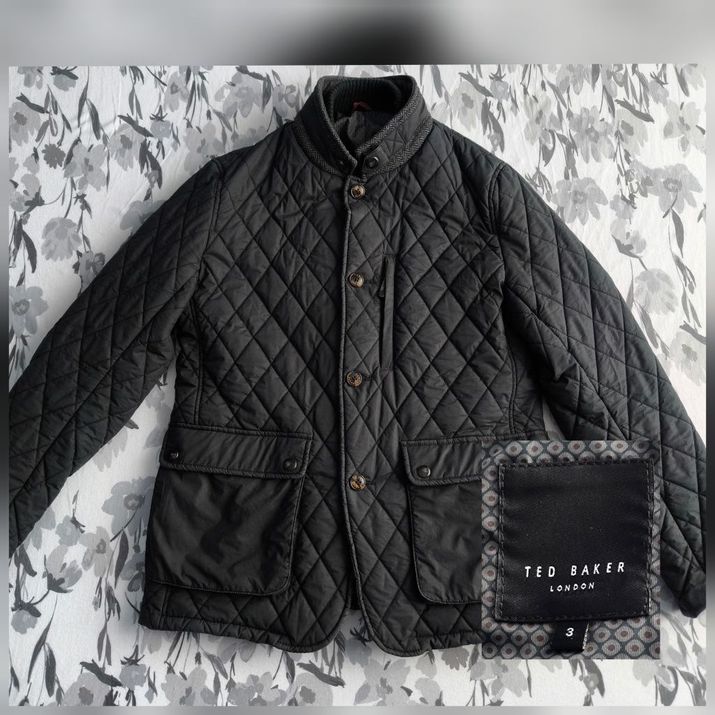Ted Baker - czarna pikowana kurtka męska 100% cotton bawełna size 3 (M