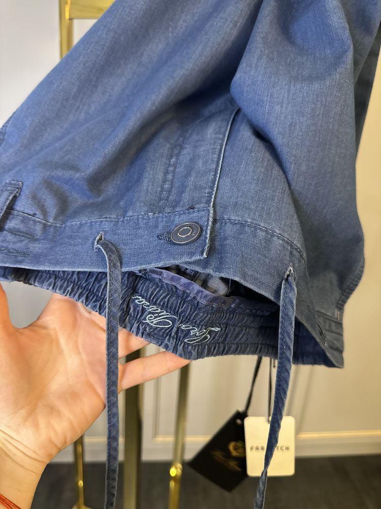 Тонкие джинсы на резинке loro штаны тенсель лоро пиана на шнурках