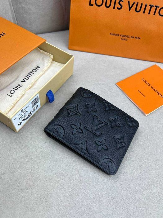 Кожаный черный бумажник Louis Vuitton кошелек Луи Виттон k415