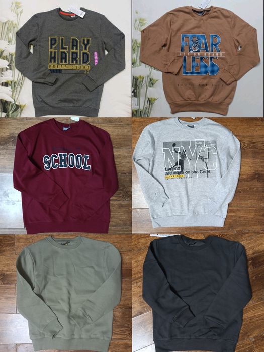 Свитшоты, регланы, спортивные штаны, костюмы, куртки, пижамы, боксеры.