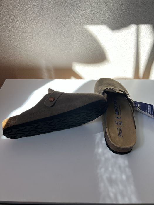 Birkenstock Boston коричневі, 37 розмір (замшеві шльопанці)
