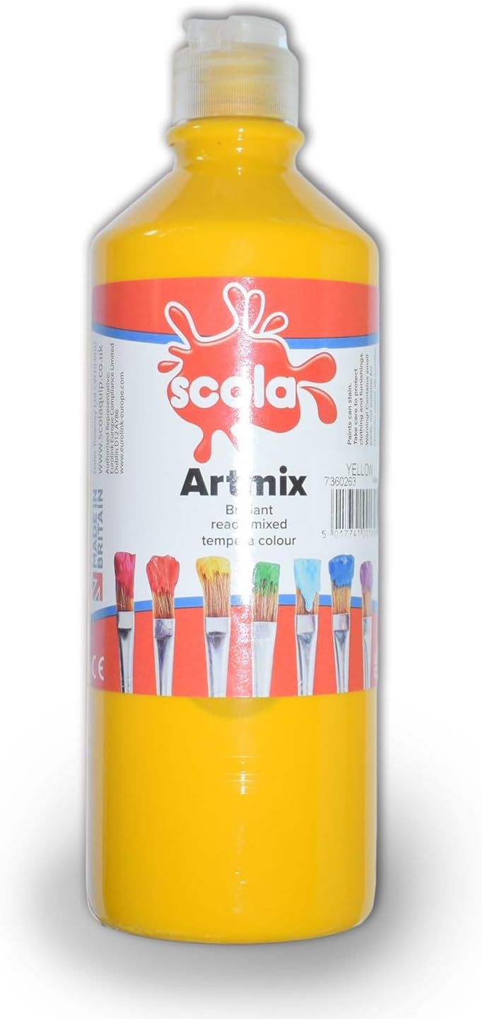 Farba plakatowa Scola Artmix 600ml jaskrawy żółty gotowa do użycia