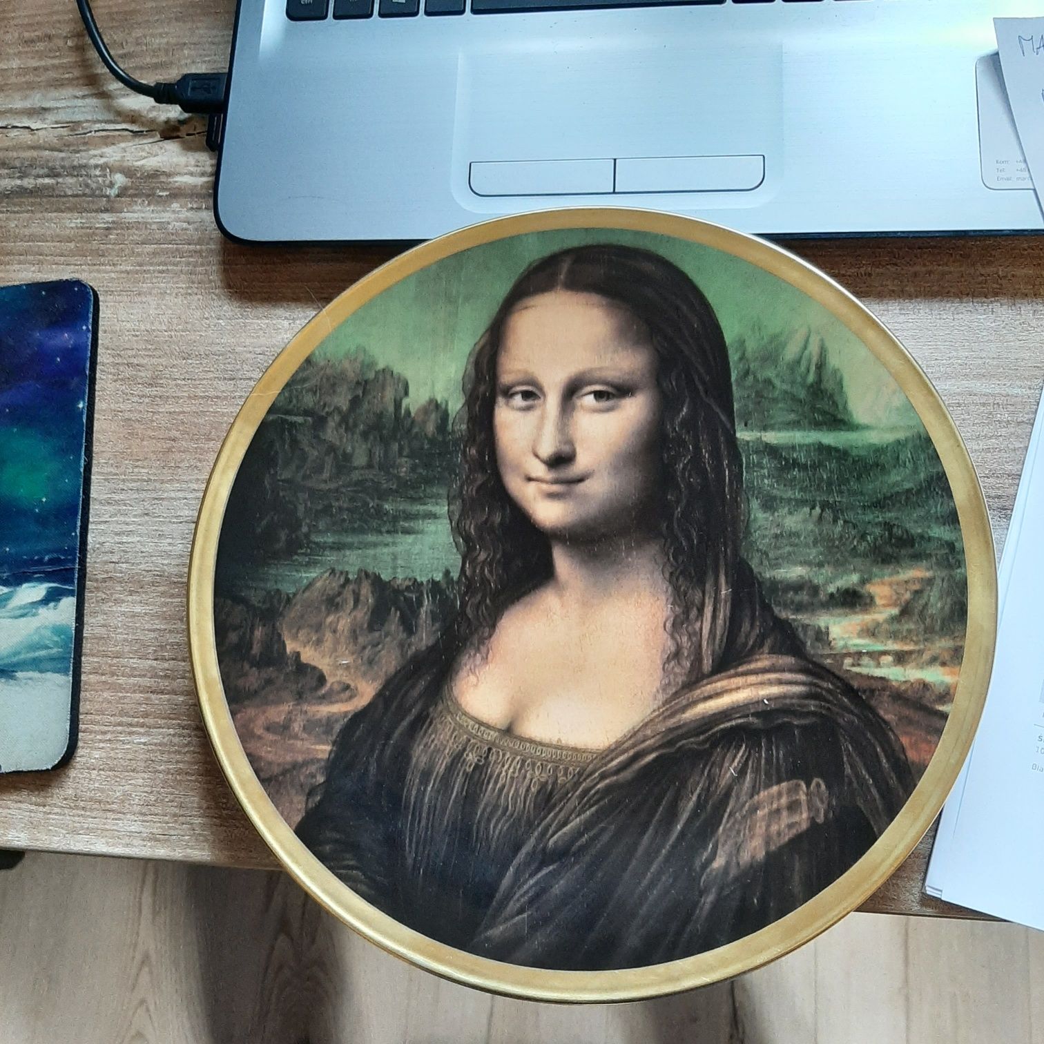 Talerz kolekcjonerski Mona Lisa Leonardo da Vinci Louvre Paris RFN.
