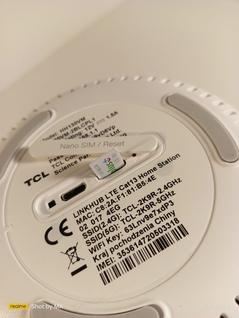 LTE Router TCL karta SIM 600MB/s LTE WiFi 5GHz Cat13  szybki internet