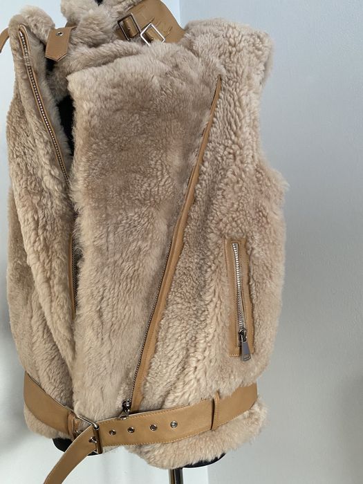 Piękna włoska naturalna kamizelka - kożuch