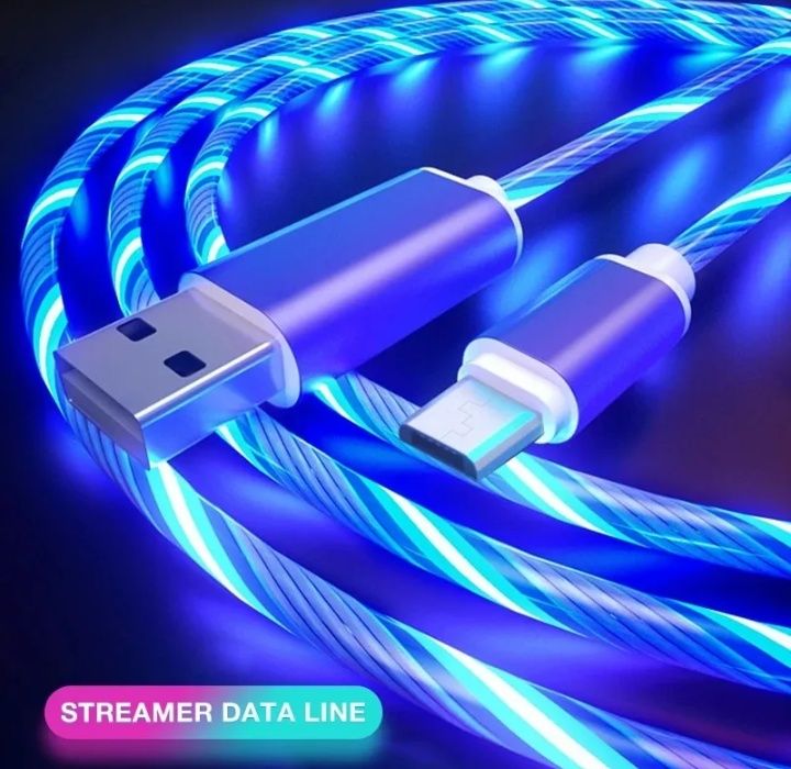 Nowy świecący kabel ładujący USB typ C