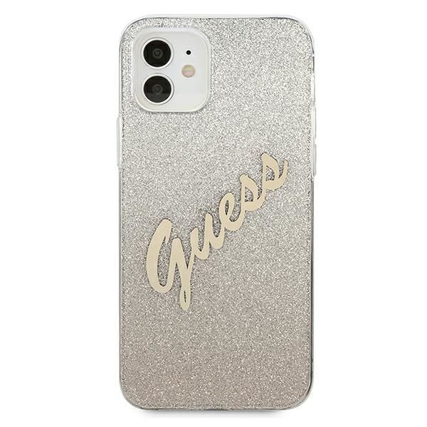 Etui Guess Glitter Gradient do iPhone 12 Mini 5,4" - Złoty/Gold