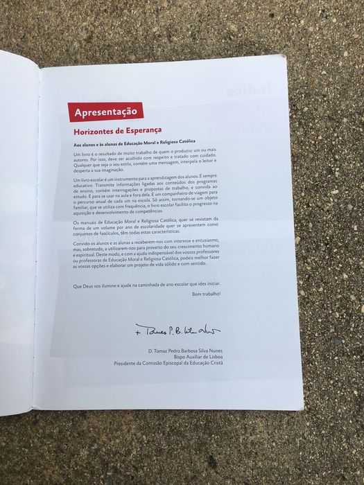 “Horizontes de esperança” livro de moral (EMRC) 9 ano