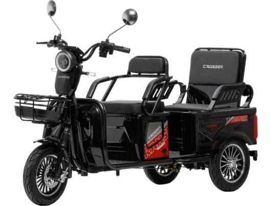 Електротрайк 3-місний Crosser TR-5 (1000W 72V 24AH) - Чорний