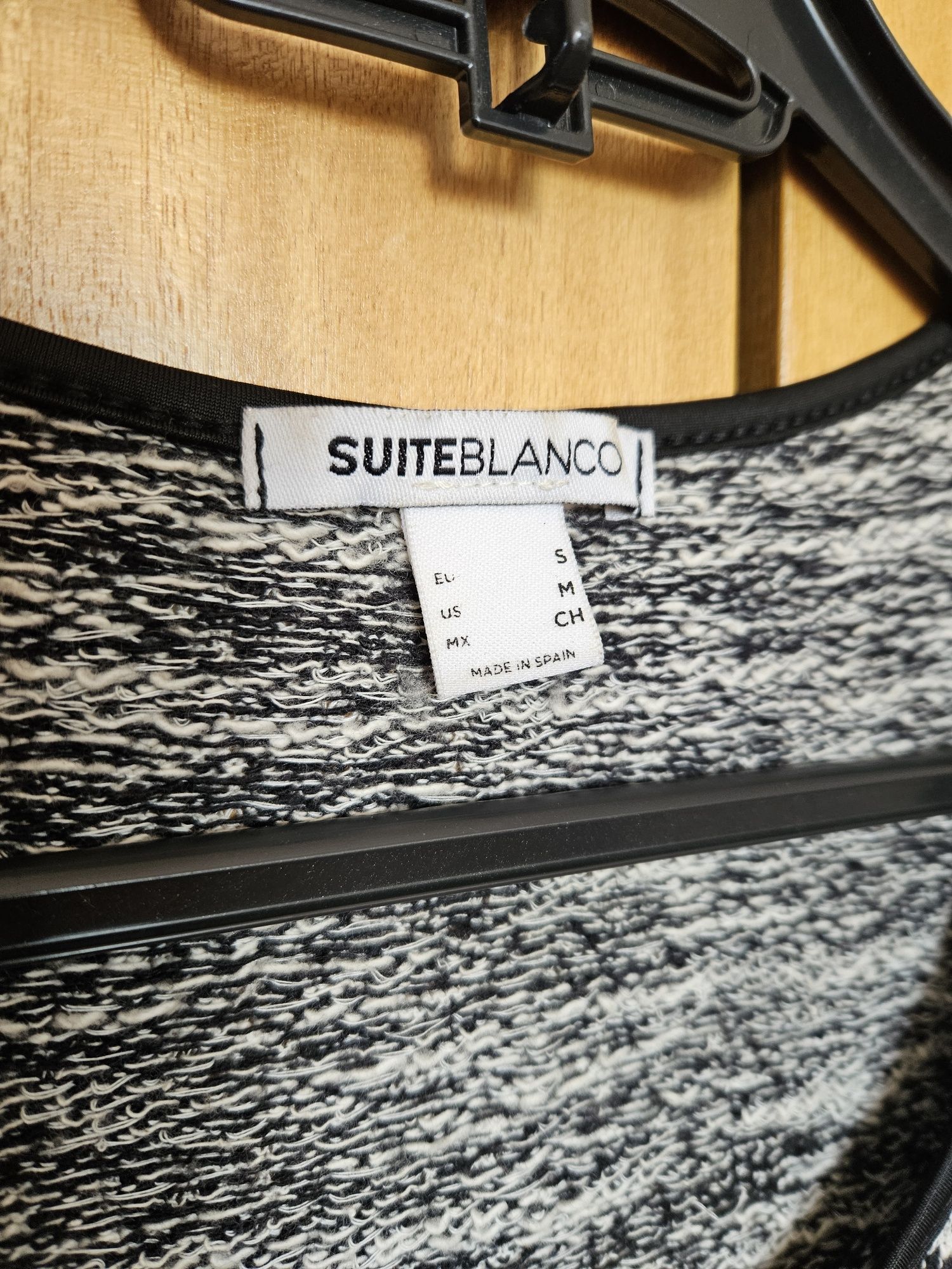 Vestido Malha Branco e Preto Tam. S SuiteBlanco Usado