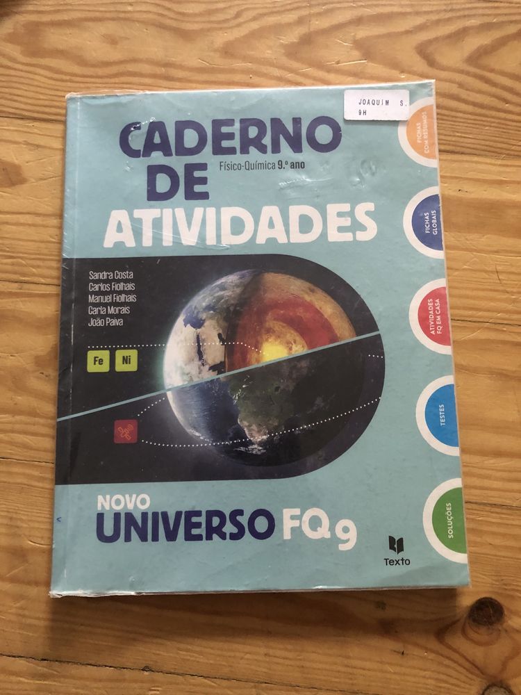 Manual de FQ 9.ºano NOVO UNIVERSO FQ9 c/ 2 vol e caderno de atividades