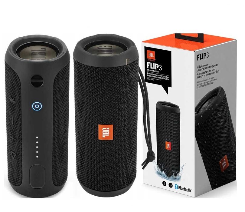 Głośnik JBL Flip 3 Stealth Edition Bluetooth Komplet pudło super Stan