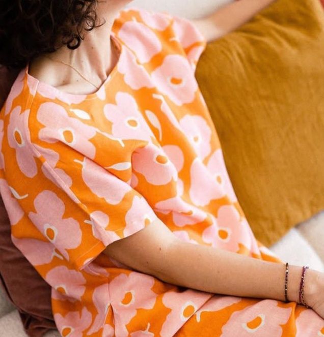Yellow meadow lniana sukienka flax clementine s m