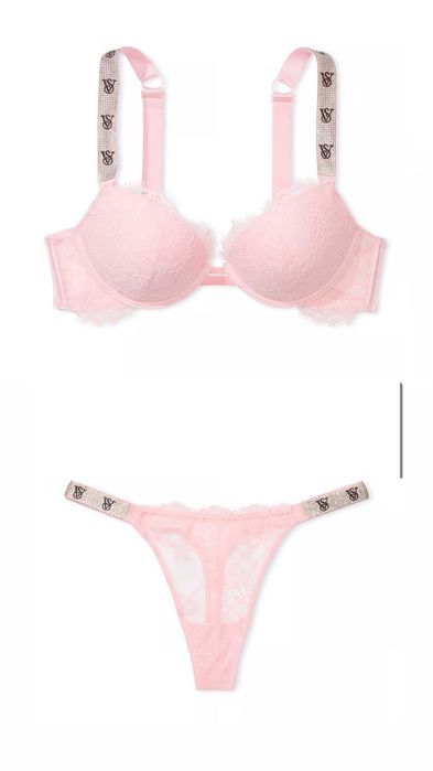 Комплект білизни Victoria's Secret Push-Up Bra Beige Set 32B-S розовий
