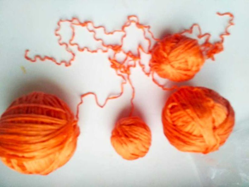 Для творчества пряжа шнур нитки апельсиновый цвет 80% cotton 20% rayon