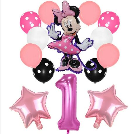 Balony urodzinowe dla dzieci myszką Minnie,jednorożec ,confetti