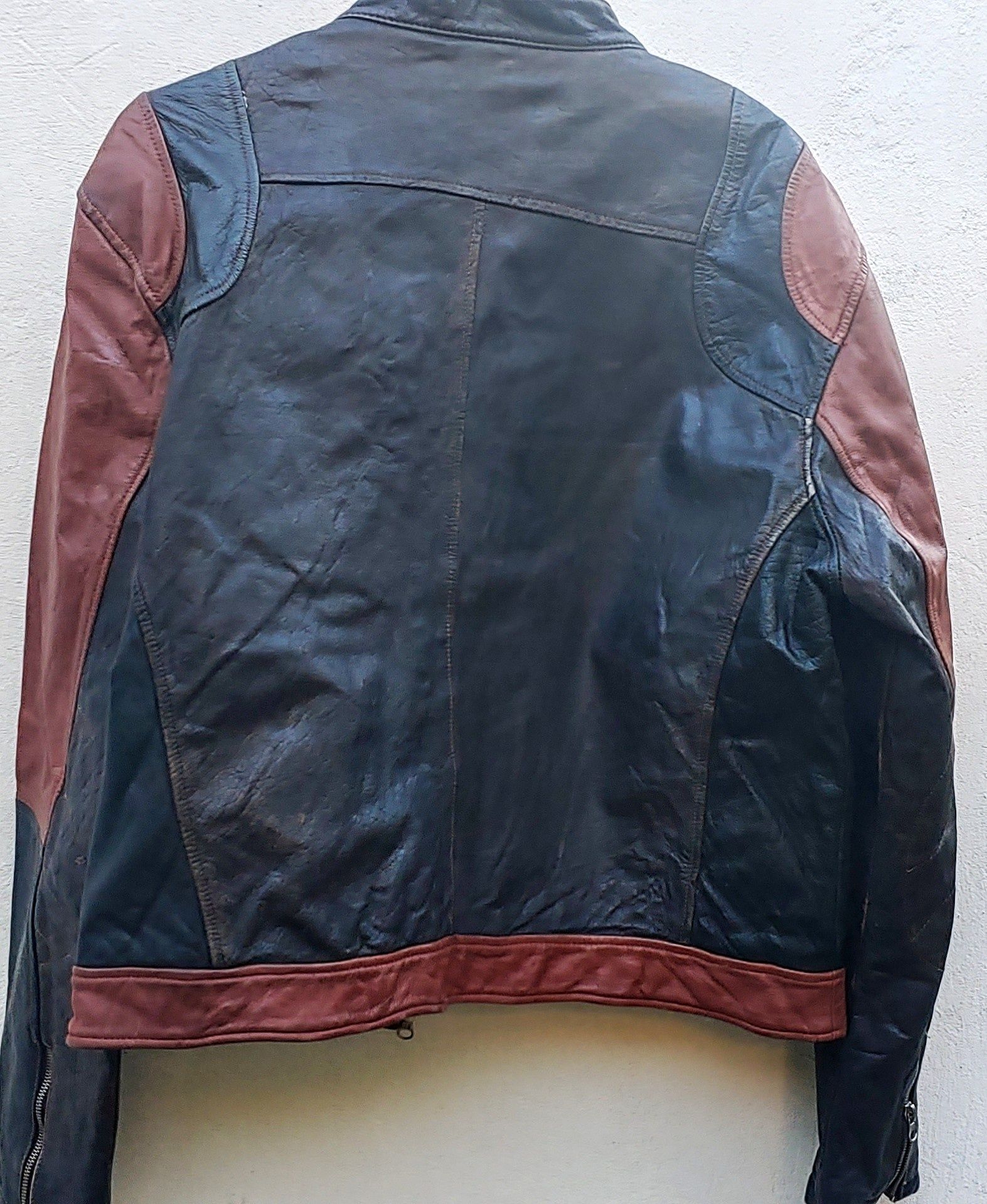 Кожаный бомбер байкерская куртка Alpha Industries size XL