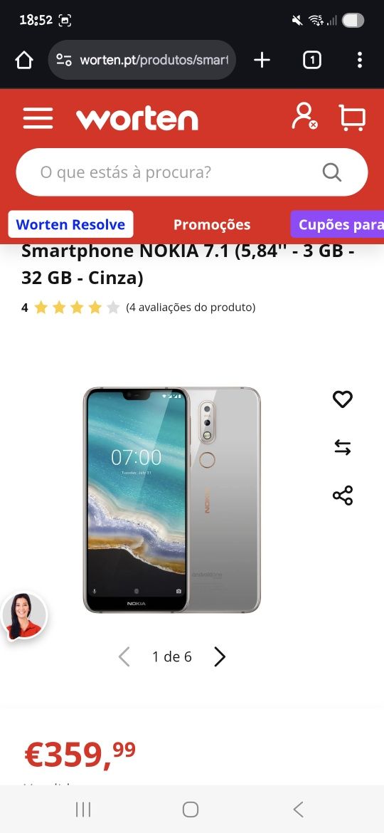 Nokia 7.1 ( vendo ou troco )