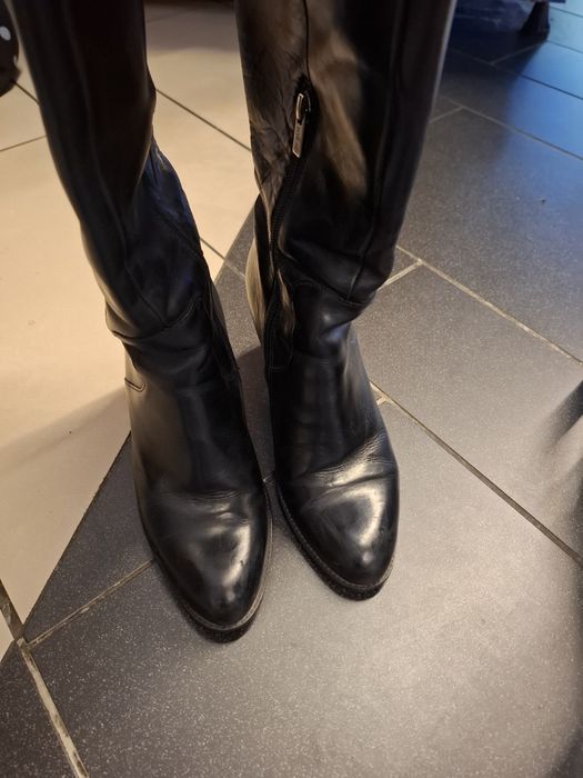 Kozaki skórzane czarne Ryłko 37