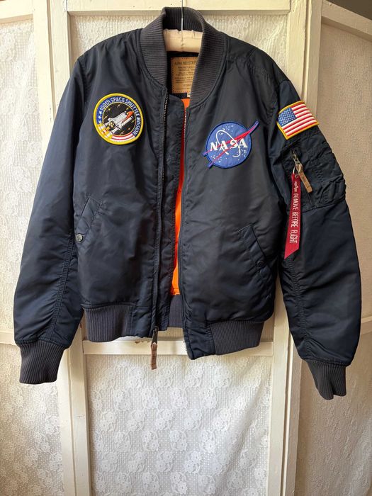 Granatowa kurtka bomberka bomber Alpha Industries NASA XS S M unisex