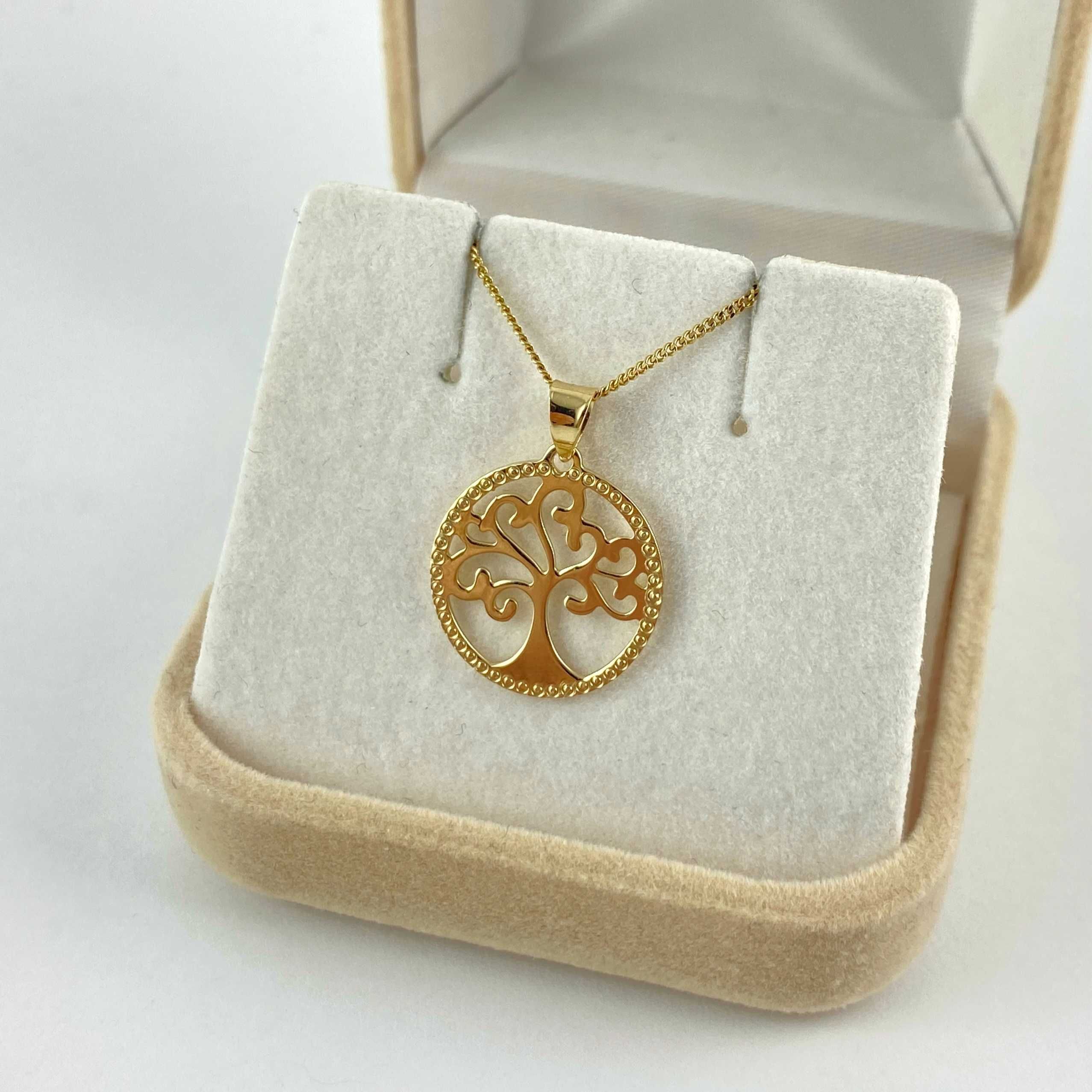 ZŁOTA zawieszka lśniące DRZEWKO SZCZĘŚCIA PR. 585 (14K)
