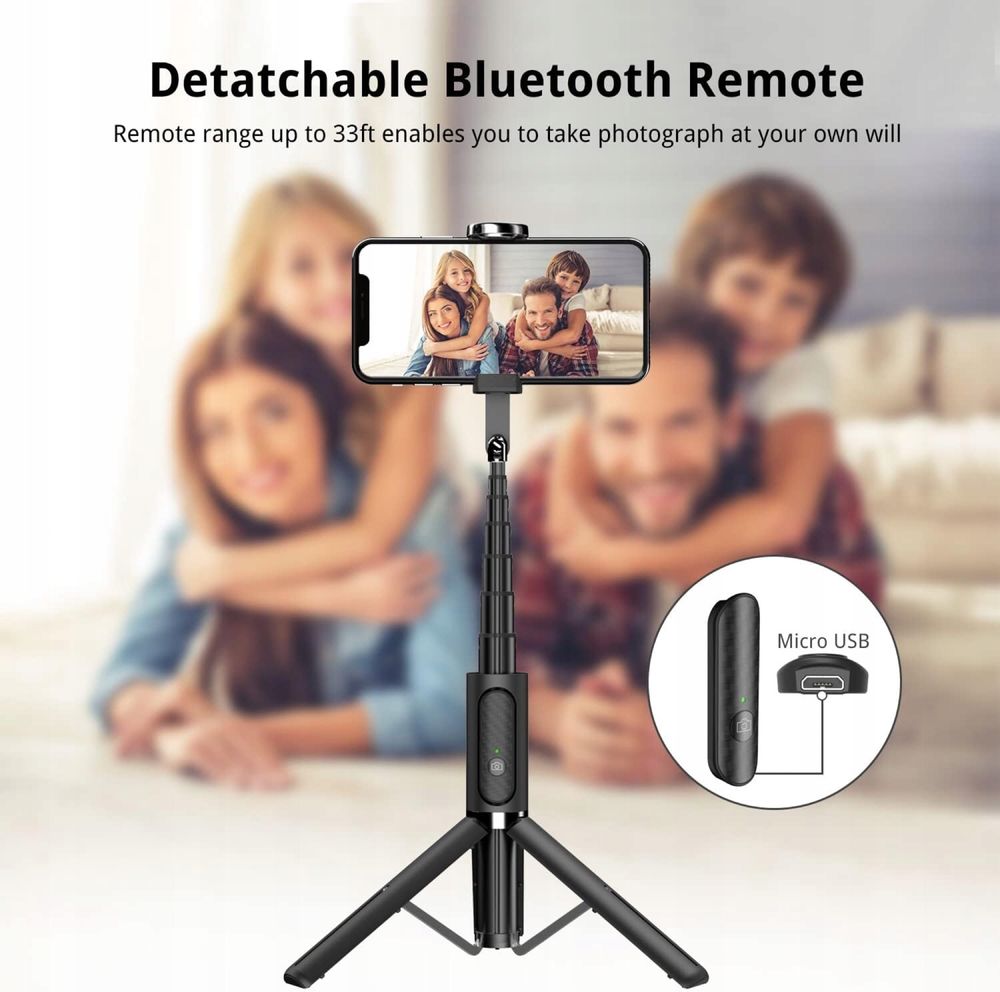 Bluetooth selfie stick aluminiowy statyw do telefonu komórkowego 3 w 1