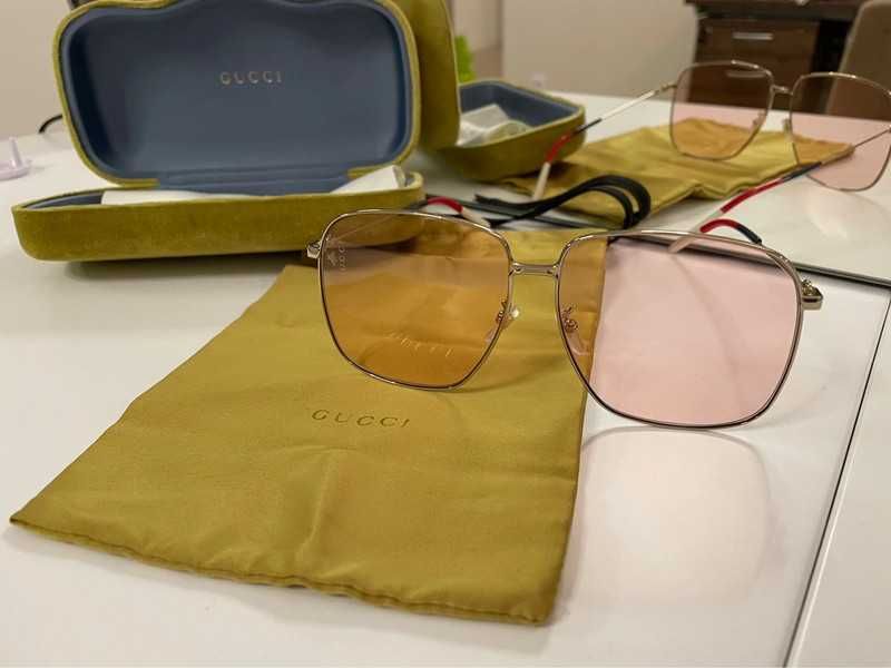 Okulary Gucci oryginalne pomaranczowe przeciwsłoneczne GC001179