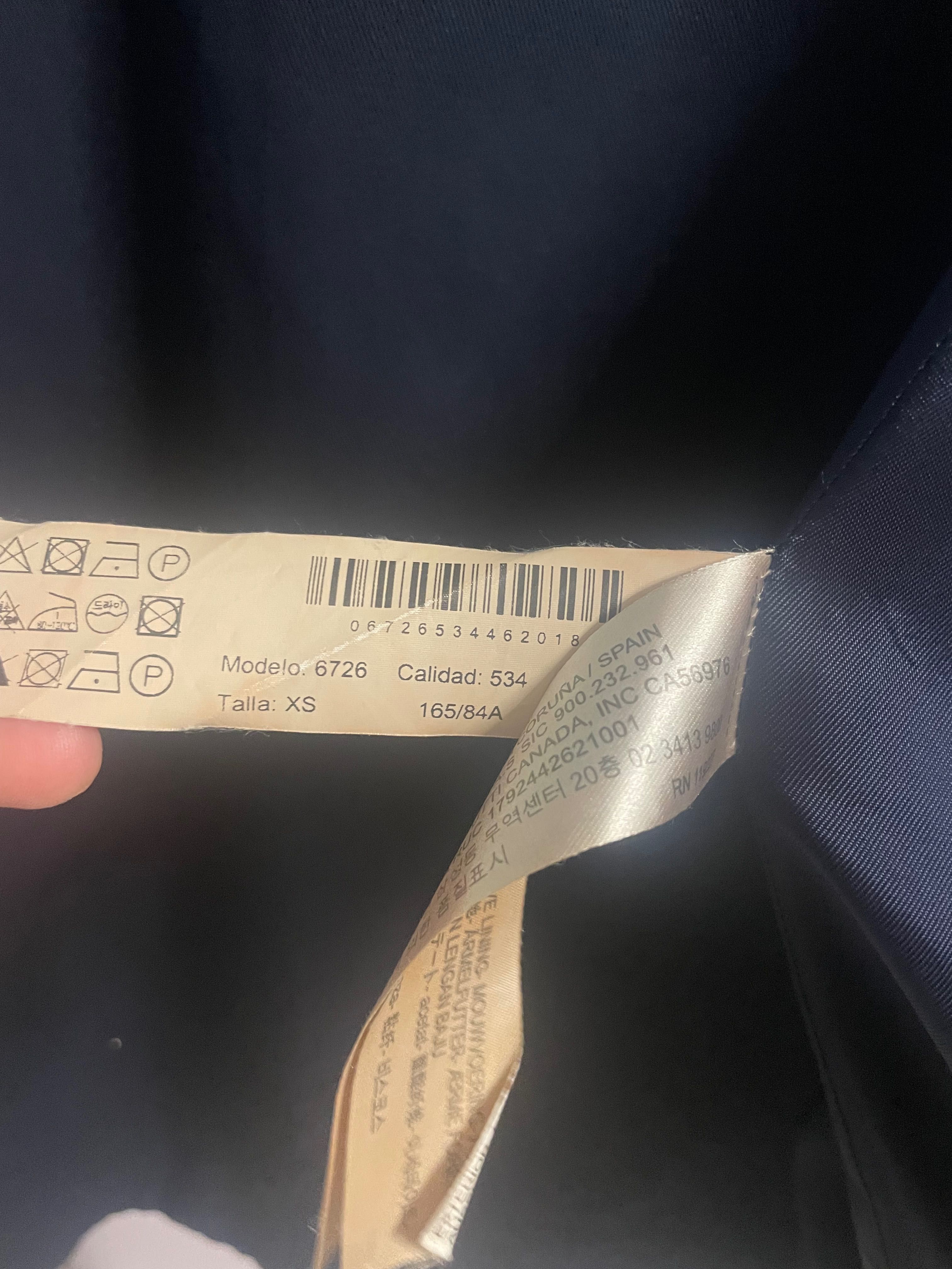 Massimo Dutti Płaszcz TRENCZ granatowy  XS