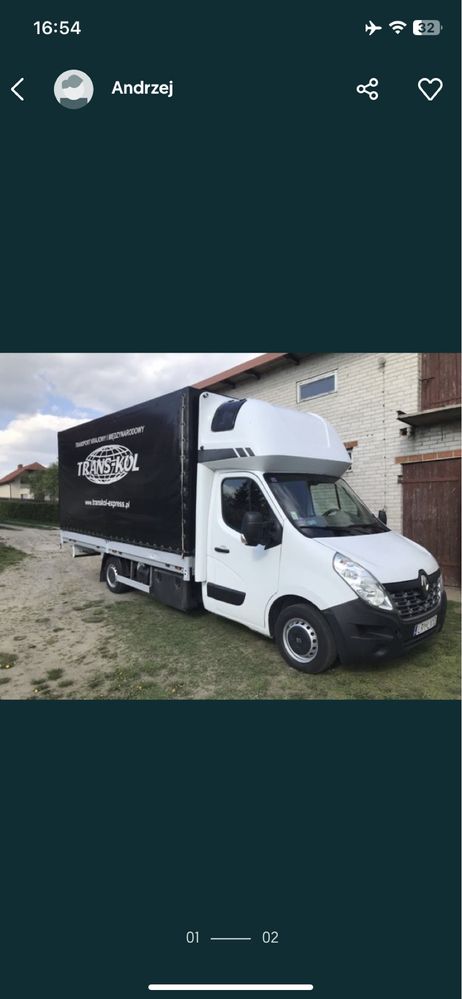 Renault master 2,3 150 km // firanka 10 ep // plandeka // laweta /max