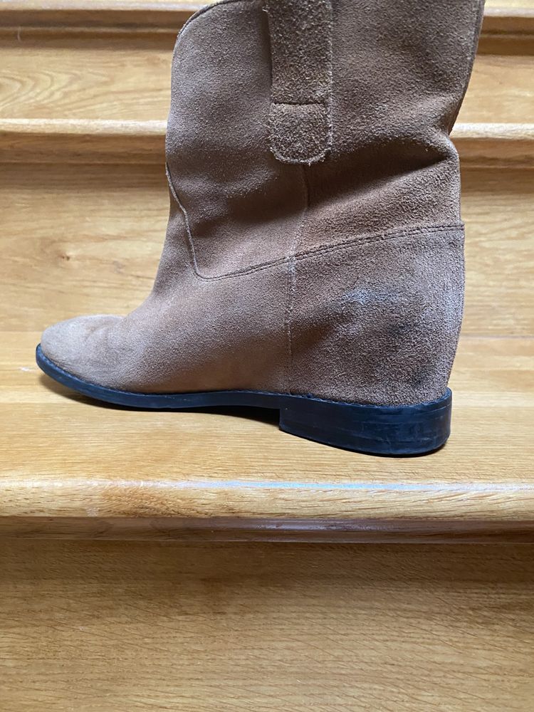 Buty zamsz naturalny Koturn