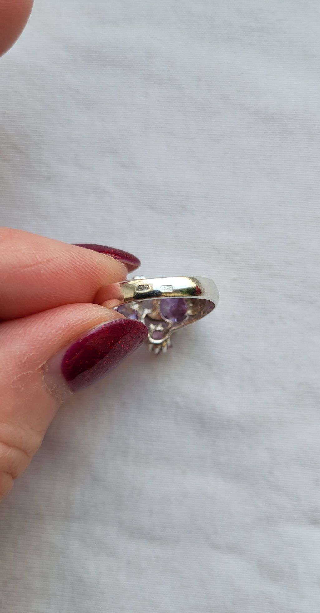 Женское кольцо звезды цирконы бриллиантовой огранки, серебро 925 пробы