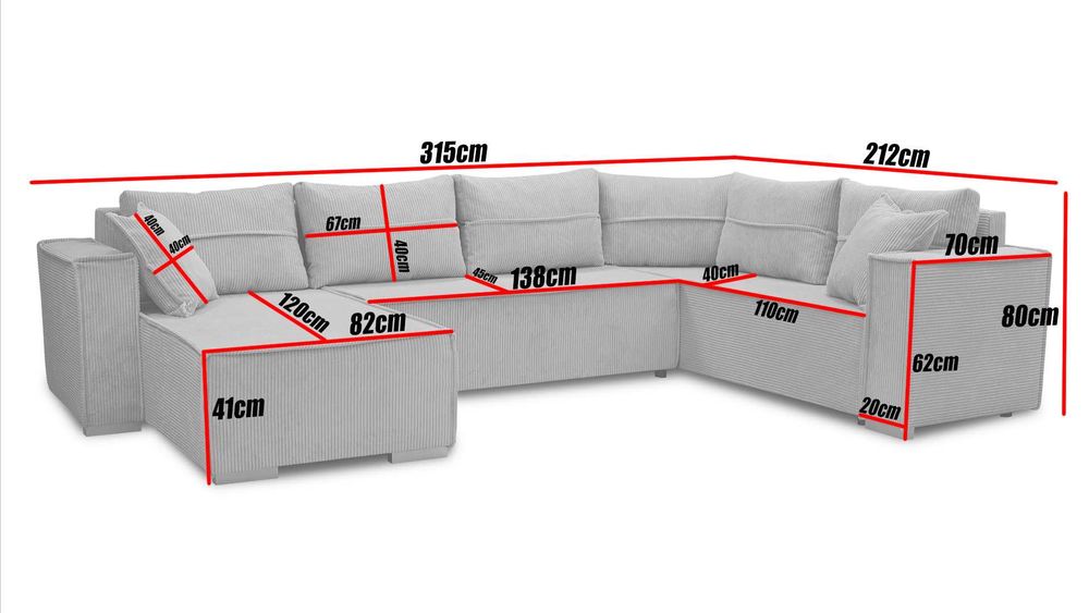 Narożnik z funkcją spania LARS POSO pojemnik na pościel OD PRODUCENTA!