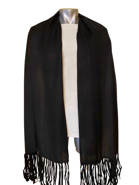 Довга класична шаль 100% віскоза Jago з  бахромою. 50*220см