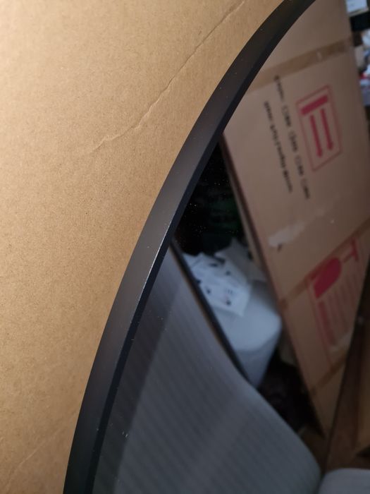 Duże Lustro Ścienne z Czarną Metalową Ramą Stojące do Salonu 180x75 cm