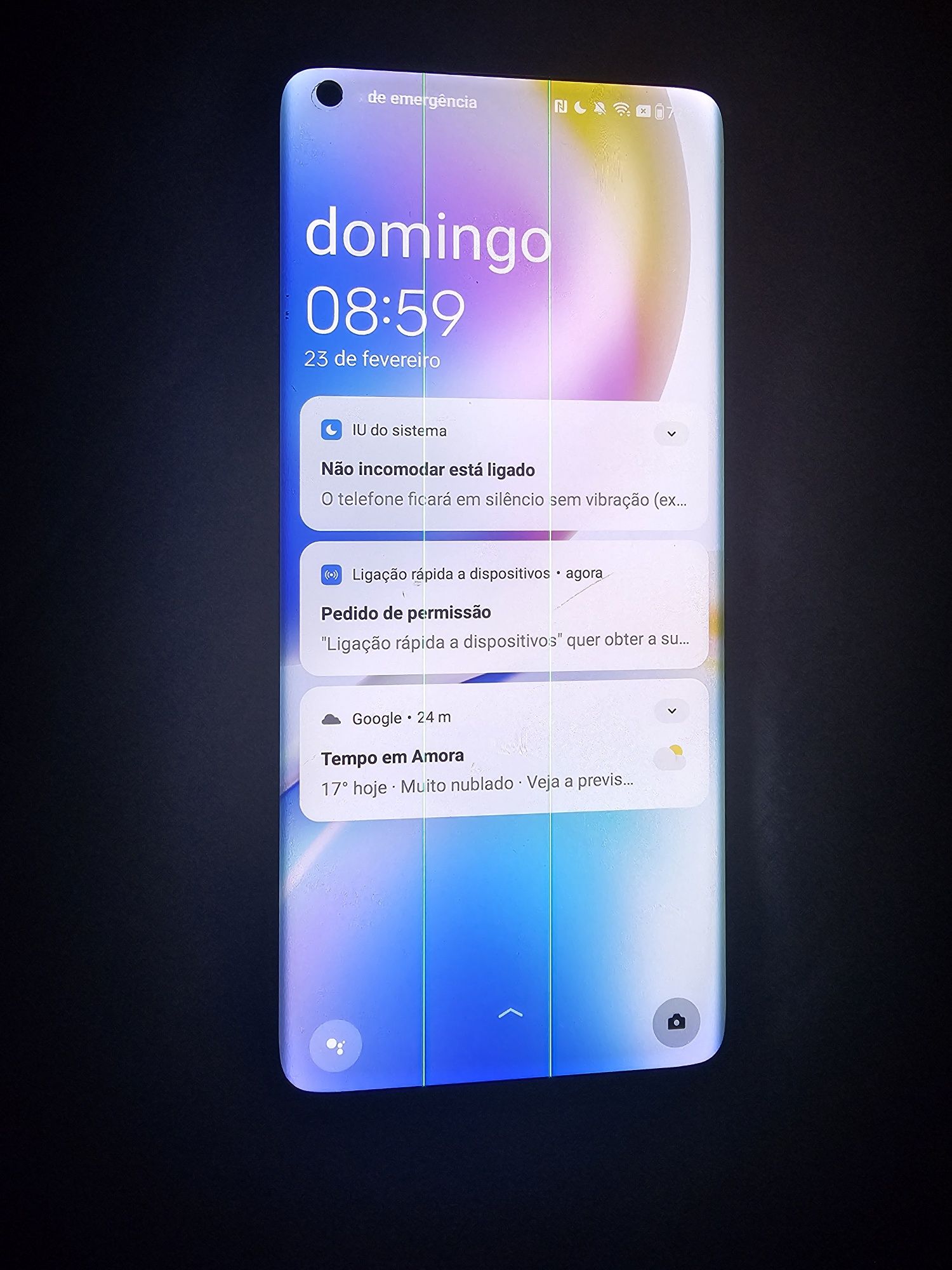 OnePlus 8 Pro 128/8GB duas listas verdes no ecrã