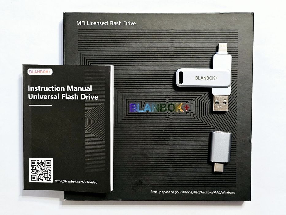 MFI USB-накопичувач BLANBOK+ 128 ГБ для iPhone/iPad/Android/PC