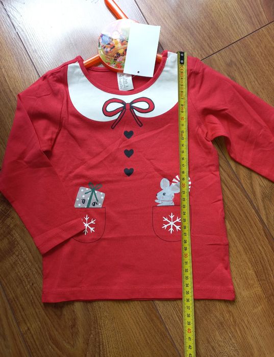 HM nowa bluzka świąteczna + Primark bluza 86 mikołaj święta