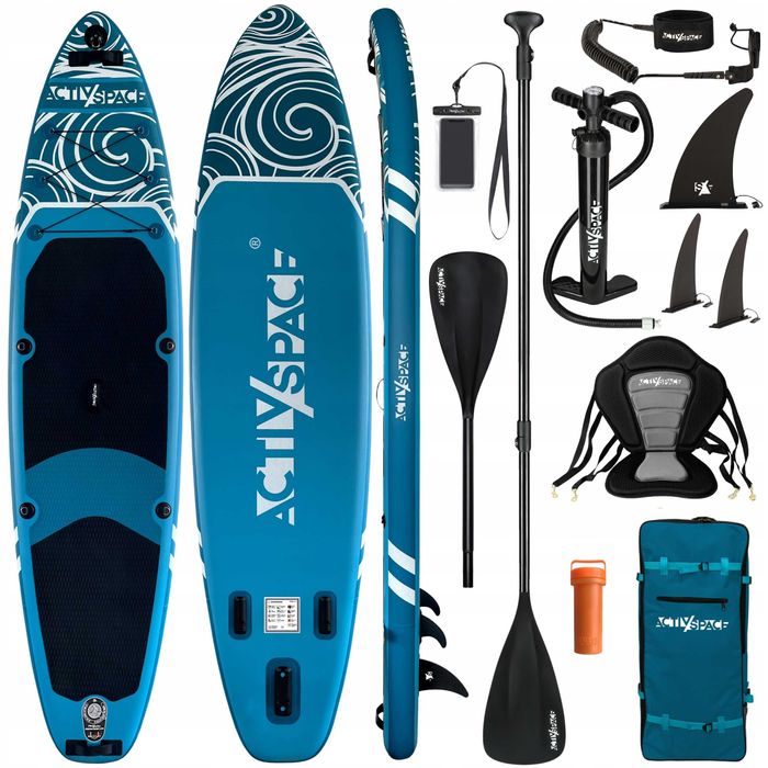 Deska SUP pompowana 350 cm – zestaw z akcesoriami | Udźwig do 220 kg