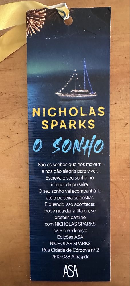 Livro O SONHO de Nicholas Sparks